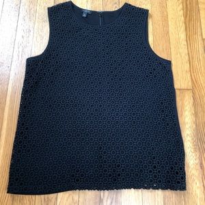 BANANA REPUBLIC black sleeveless eyelet top
